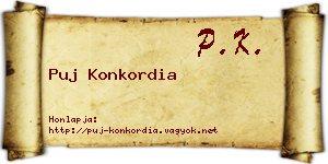 Puj Konkordia névjegykártya